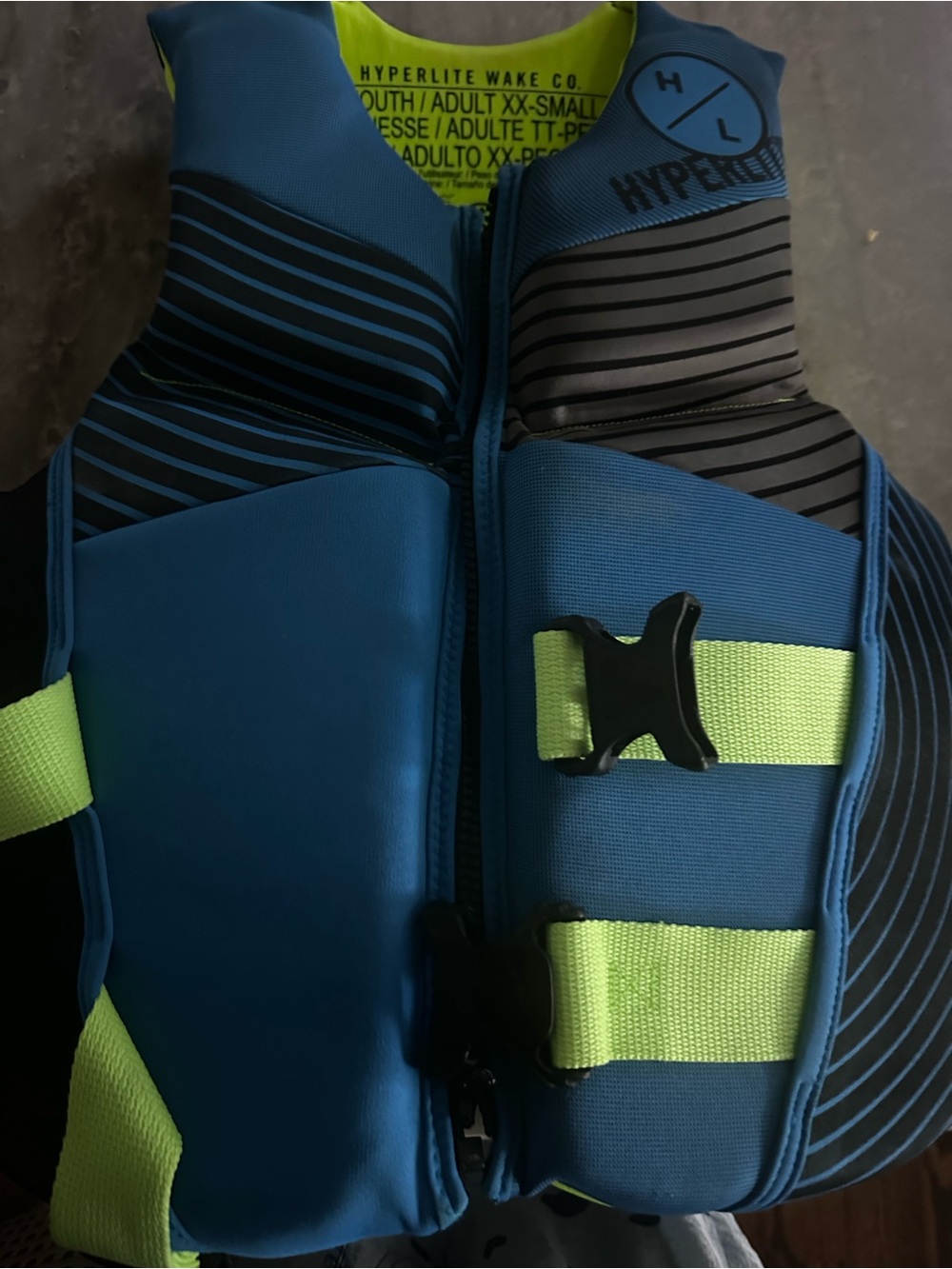 Hyperlite Kids Blue and Lime Life Vest - Youth PFD